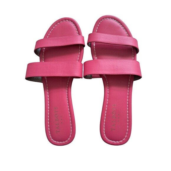 Talbots Shoes Sandals Women's 8 Bubble Gum Pink Flat Two Straps Slip On Summer - Picture 4 of 8